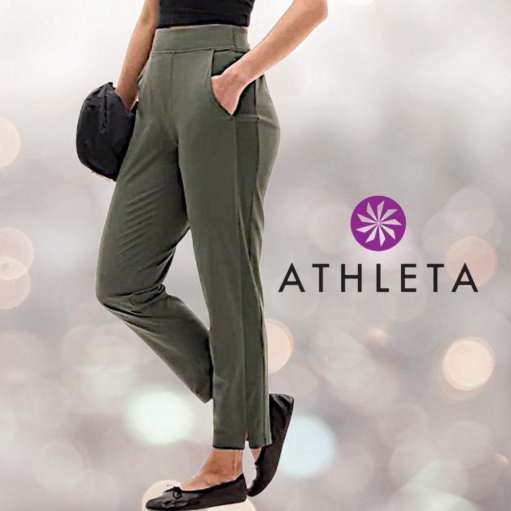 Athleta Womens Brooklyn Ankle Pant Jungle Green 2 REPAIRED‎